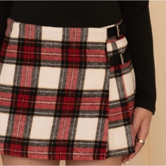 Rachel Plaid Red and Black Women's Skirt - Picture 2 of 10